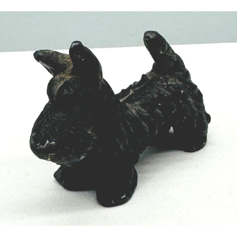 Cast Iron Scottish Terrier Dog Figurine Black Metal Miniature Scottie Dog